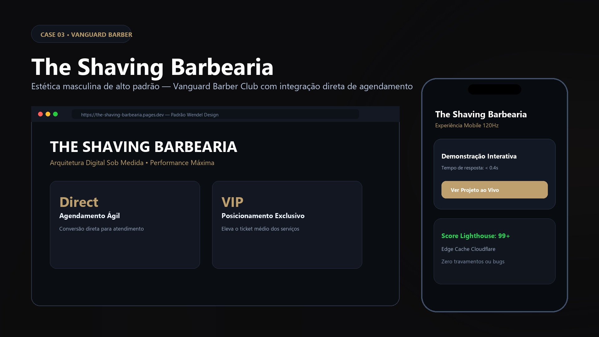 Visualização do site The Shaving Vanguard Barber Club